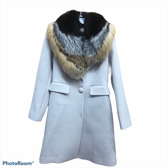1 Madison Jackets & Blazers - 1 Madison Fox Fur Wool-Blend Coat